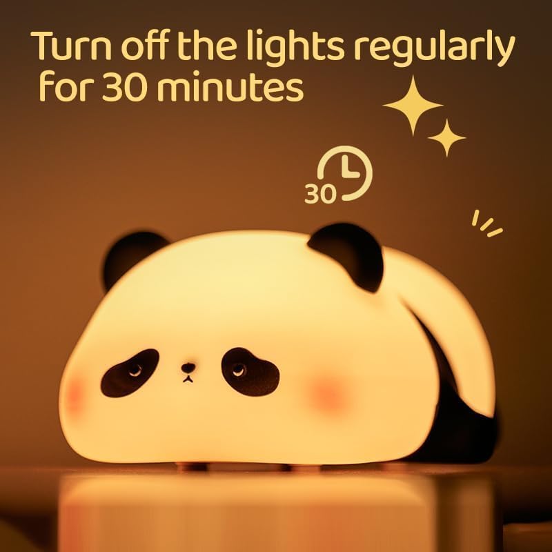 Lumevo Cute Panda Night Light for Kids,Nursery Silicone